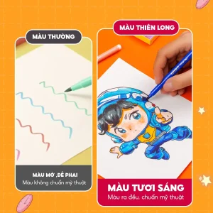 Hộp bút lông 12/ 24 màu rửa được - Washable Brush Fiber Pen Thiên Long Colokit - Nhân vật Futy Akooland thế giới học cụ thần kỳ 11 Hop but long 12 24 mau rua duoc 04